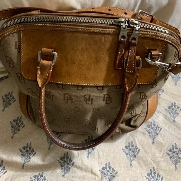 Dooney & Bourke Brown and Tan Vintage Bucket Bag - Picture 2 of 8